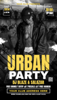 Black Typographic Party Flyer Business Card Carte de visite template