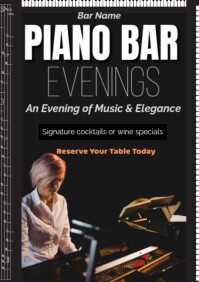 Black Typographic Pinoa Bar Evening A2 template