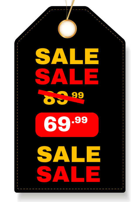 Black Typographic Price Tag Banner 4' × 6' template