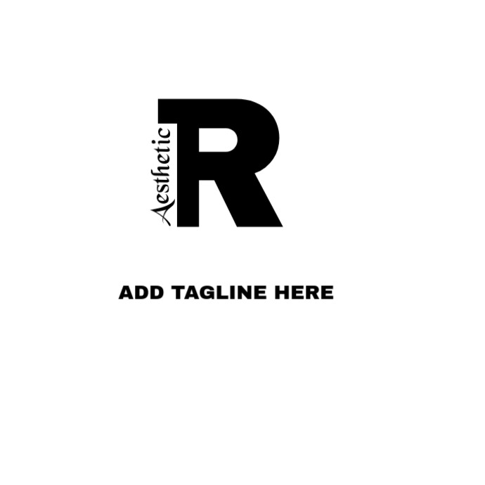 Black Typographic R Aesthetic Beauty Logo Template | PosterMyWall