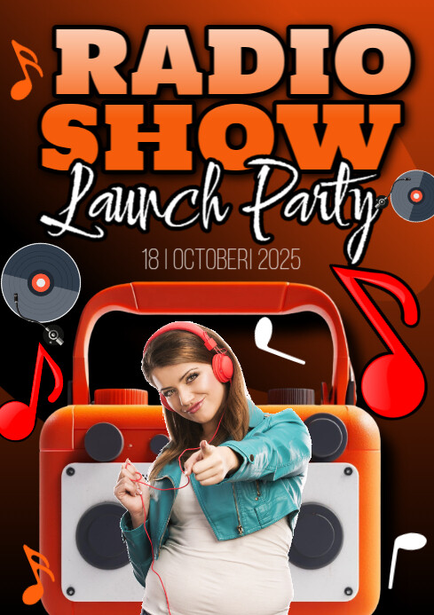 Copy of Black Typographic Radio Show Launch Party A4 | PosterMyWall