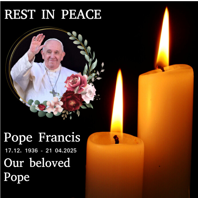 Black Typographic Red And Black Gradient Rest In Peace Pope Instagram Post template