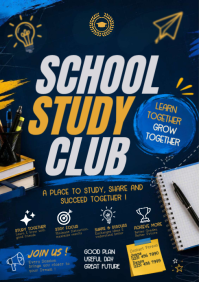 Black School Study Club A4 Template