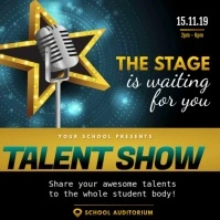 Black Typographic School Talent Show Instagram Post template