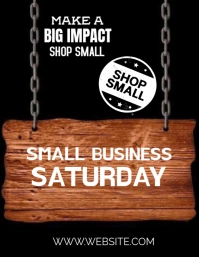 Black Typographic Small Business Saturday  Flyer (us Letter) template