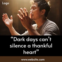 Black Typographic Still Thankful | Inspirational Video On Faith, Strength & Gratitude Instagram Post template