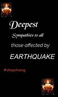 Black Typographic Support And Solidarity For Earthquake Affected" Us Legal template