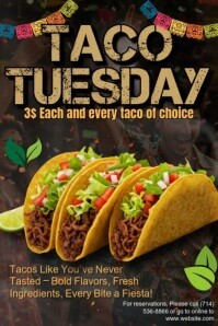 Black Typographic Taco Tuesday: Your Choice Of Taco! Poster template