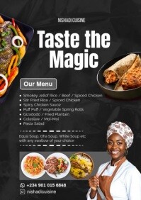 Zwart Nigerian Cuisine Menu A3 Template