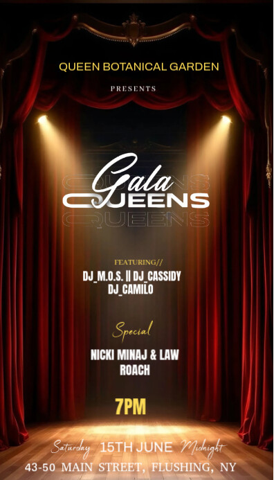 Black Typographic The Image Is A Vibrant And Theatrical Poster Design Likely For A Gala Called Gala นามบัตร template