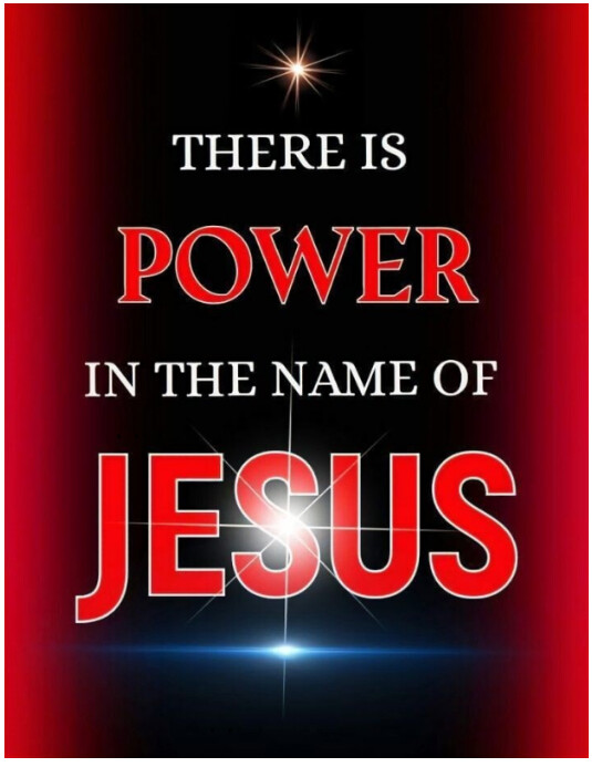 Black Typographic There's Power In The Name Of Jesus  Flyer (us Letter) template
