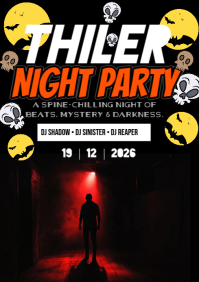 Black Thriller Night Party A1 Template