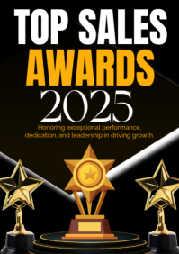 Black Typographic Top Sales Award A2 template