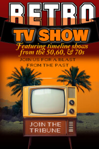 Black Typographic Tv Retro Show Poster โปสเตอร์ template