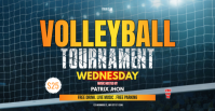 Blue Volleyball Tournament Facebook-gebeurtenisomslag Template