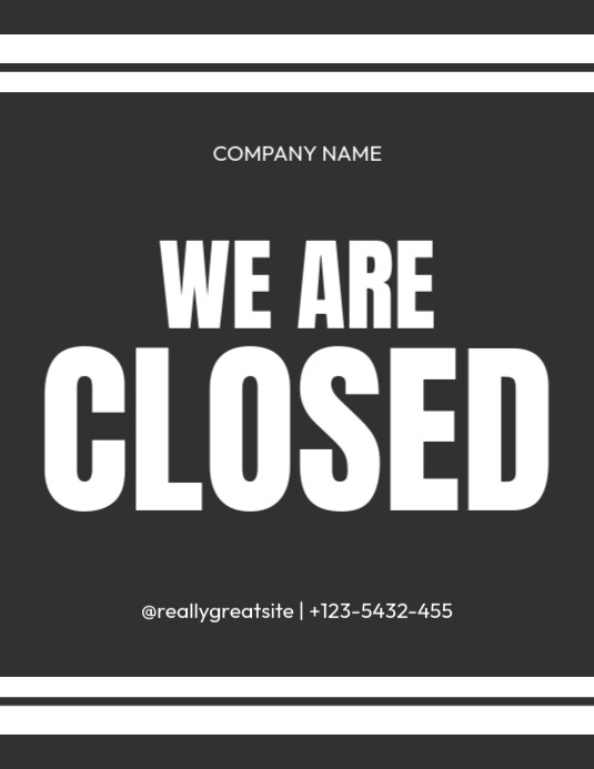 Black Business Closure Flyers Template | PosterMyWall