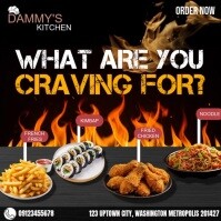 Black Typographic What Are You Craving For?  Instagram Post template
