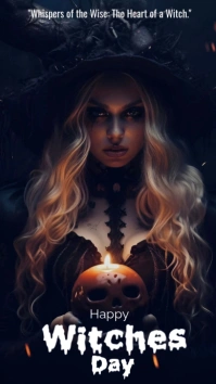 Black Typographic Witches  Digital Display (9:16) template