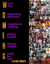 Black Typographic Women's History Month  Flyer (us Letter) template