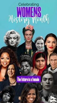 Black Typographic Women's History Month  Instagram Story template