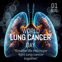 Black Typographic World Lung Cancer Day  Instagram Post template