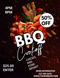 Black Typography Bbq Cookoff Flyer (us Letter template