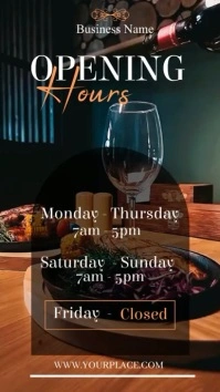 Black Typography Business Hour Instagram Reel template