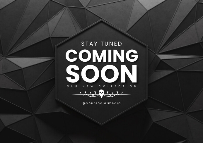 Black Typography Coming Soon  A4 template