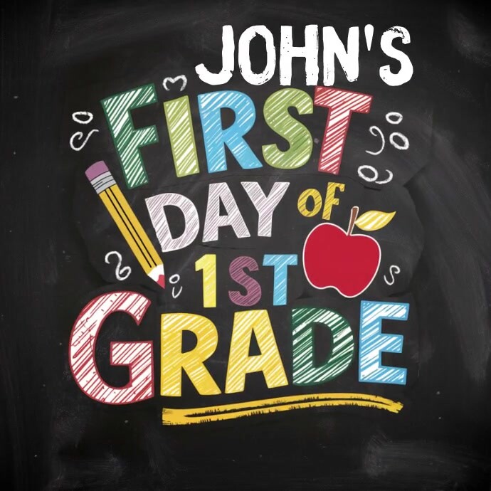 Black Typography First Day Of School Poster I Publicação no Instagram template
