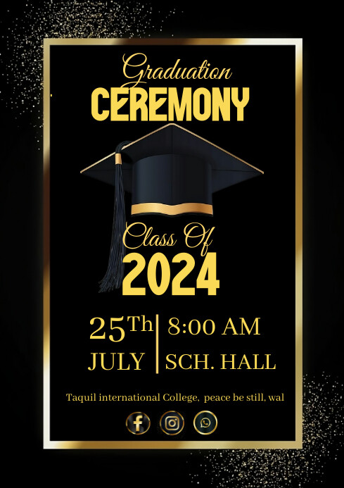 Copy of Black Typography Graduation Template A4 | PosterMyWall