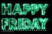 Black Typography Happy Friday  Label template