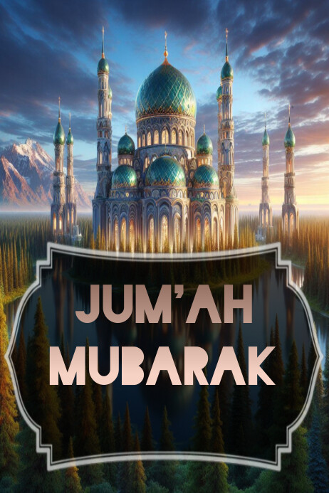 Modèle Black Typography Jum'ah Poster | PosterMyWall