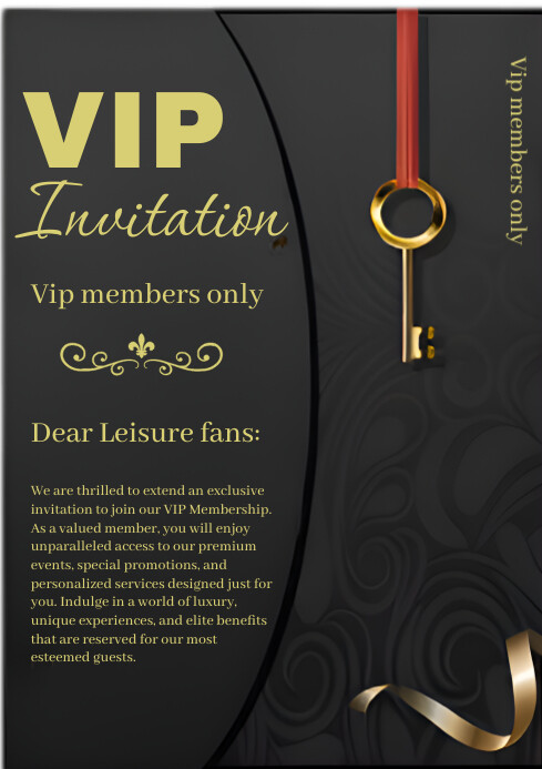 Black Typography Vip Invitation A4 Template | PosterMyWall