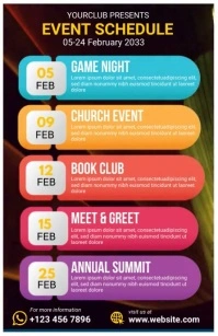 Black  Upcoming Events Schedule Tabloid template
