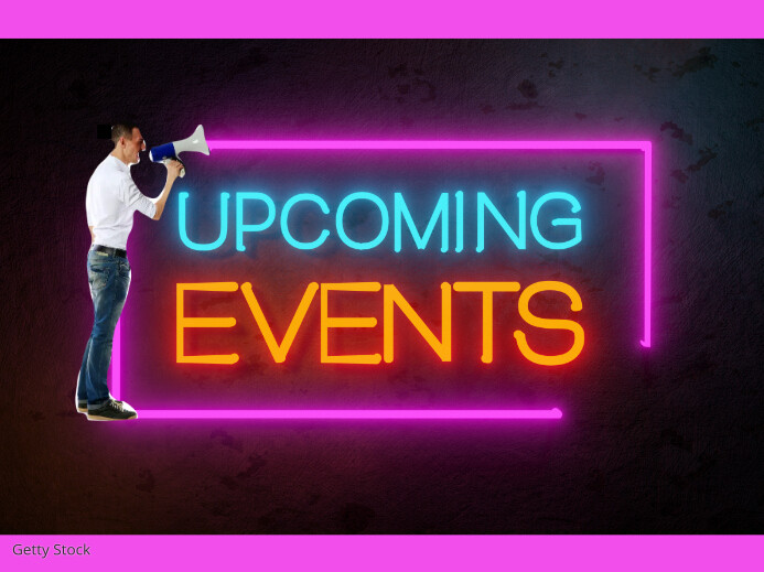 Black Upcoming Events Yard Sign Template | PosterMyWall