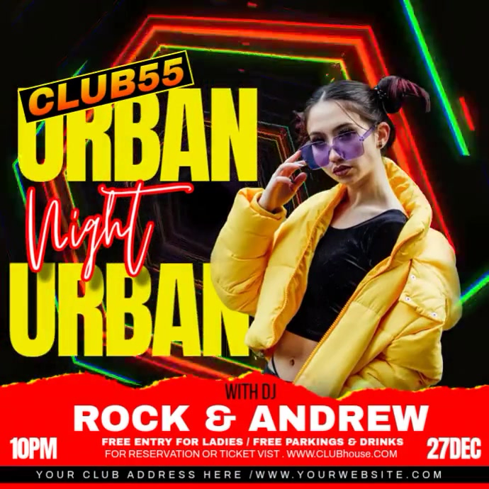 Black Urban Night Instagram Post Template | PosterMyWall