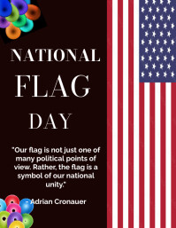 Black US flag day flyer template