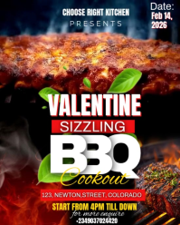 Black Valentine's BBQ Cookout Instagram Portrait Video template