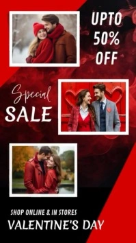Black Valentine's Day Collage Instagram Reel Instagram-reel template