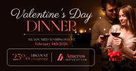 Black Valentine's Day Dinner restaurant promo advertisement coupon Facebook Shared Image template