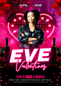 Black Valentine's Day Event A6 template