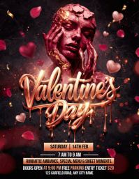 Black Valentine's Day Event Flyer template
