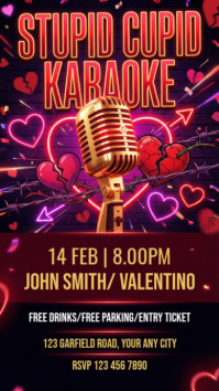 Black Valentine's Day Karaoke Event Instagram Story template