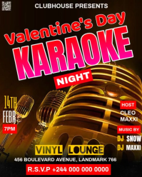 Black Valentine's Day Karaoke Night Instagram Portrait Video template