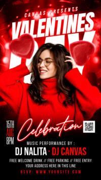 Black Valentine's Day Music Event Instagram-verhaal Template