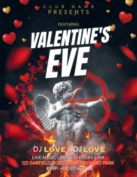 Black Valentine's Day Party Flyer template