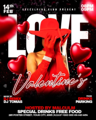 Black Valentine's Day Party Instagram Portrait Video template