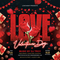 Black Valentine's Day Party Instagram Post template