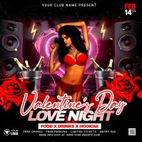 Black Valentine's Day Party Instagram Post Video template