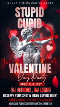 Black Valentine's Day Party Instagram Reel Video template